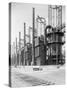 View of Cracking Stills at Oil Refinery-null-Stretched Canvas