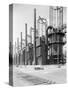 View of Cracking Stills at Oil Refinery-null-Stretched Canvas