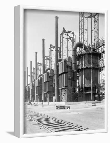 View of Cracking Stills at Oil Refinery-null-Framed Photographic Print