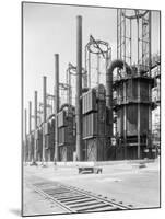 View of Cracking Stills at Oil Refinery-null-Mounted Photographic Print