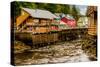 View of Creek Street in Business District in Ketchikan, Alaska, USA, North America-Laura Grier-Stretched Canvas