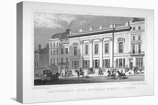 View of Crockford's Club on St James's Street, Westminster, London, 1828-William Tombleson-Stretched Canvas