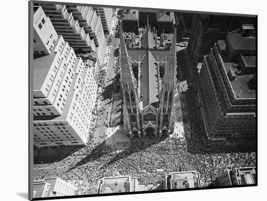 View of Crowd at St. Patricks Cathedral-null-Mounted Giclee Print