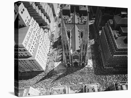 View of Crowd at St. Patricks Cathedral-null-Stretched Canvas