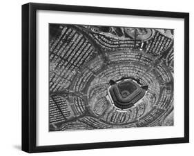 View of Crowded Parking Lots Around the Los Angeles Dodgers Stadium in Chavez Ravine, California-Ralph Crane-Framed Photographic Print