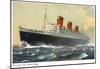 View of Cunard Ocean Liner Queen Mary-null-Mounted Poster