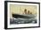 View of Cunard Ocean Liner Queen Mary-Lantern Press-Framed Art Print