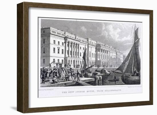 View of Custom House from Billingsgate, London, 1828-William Tombleson-Framed Giclee Print