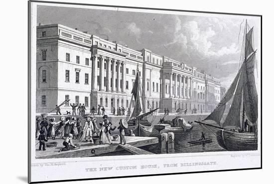 View of Custom House from Billingsgate, London, 1828-William Tombleson-Mounted Giclee Print