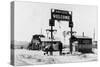 View of Dad Lee's Welcome Sign - Oreana, NV-Lantern Press-Stretched Canvas