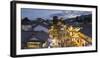 View of Dali at dusk, Yunnan, China, Asia-Ian Trower-Framed Photographic Print