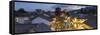 View of Dali at dusk, Yunnan, China, Asia-Ian Trower-Framed Stretched Canvas