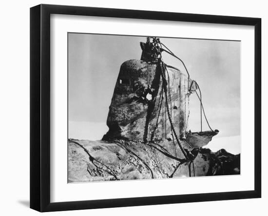 View of Damaged Japanese Submarine-null-Framed Photographic Print