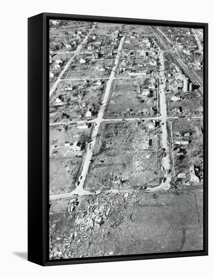 View of Damaged Landscape due to Tornado-null-Framed Stretched Canvas