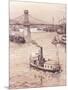 View of Danube River in Budapest, Hungary 19th Century Watercolour-null-Mounted Giclee Print