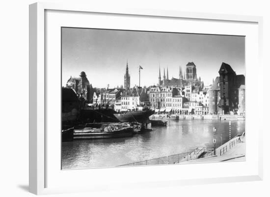 View of Danzig from River, 1939-null-Framed Photographic Print