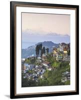 View of Darjeeling and Kanchenjunga, Kangchendzonga Range from Merry Resorts, Darjeeling-Jane Sweeney-Framed Photographic Print