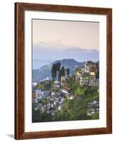 View of Darjeeling and Kanchenjunga, Kangchendzonga Range from Merry Resorts, Darjeeling-Jane Sweeney-Framed Photographic Print