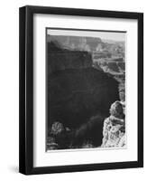 View Of Darkly Shadowed Canyon At Left & Center From South Rim 1941 Grand Canyon NP Arizona  1941-Ansel Adams-Framed Art Print