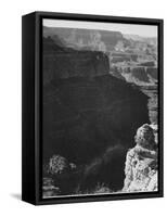 View Of Darkly Shadowed Canyon At Left & Center From South Rim 1941 Grand Canyon NP Arizona  1941-Ansel Adams-Framed Stretched Canvas