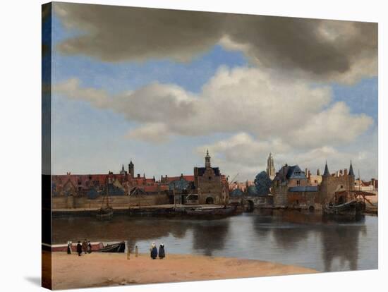 View of Delft, 1660-1661, by Johannes Vermeer, 1632-1675, Dutch painting,-Johannes Vermeer-Stretched Canvas