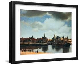 View of Delft, Netherlands, after the Fire, C1658-Johannes Vermeer-Framed Premium Giclee Print