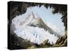 View of Des Bois Glacier and Needle of Charmoz-null-Stretched Canvas