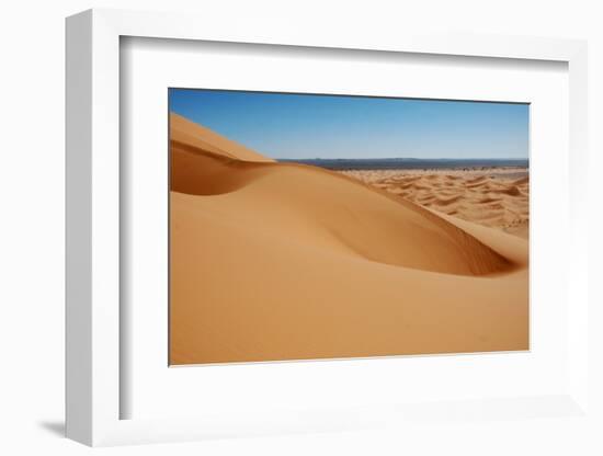 View of desert sand dunes, Grande Dune, Erg Chebbi, Sahara Desert-Derek Hall-Framed Photographic Print