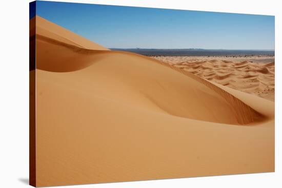 View of desert sand dunes, Grande Dune, Erg Chebbi, Sahara Desert-Derek Hall-Stretched Canvas