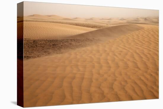 View of desert sand dunes with windblown sand, Sahara, Morocco, may-Bernd Rohrschneider-Stretched Canvas