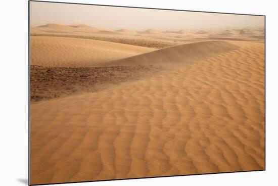 View of desert sand dunes with windblown sand, Sahara, Morocco, may-Bernd Rohrschneider-Mounted Photographic Print