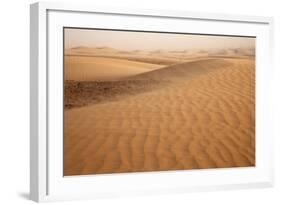 View of desert sand dunes with windblown sand, Sahara, Morocco, may-Bernd Rohrschneider-Framed Photographic Print