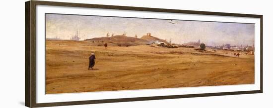 View of Desert with Dunes-Stefano Ussi-Framed Premium Giclee Print