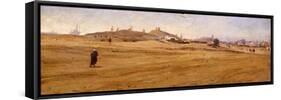 View of Desert with Dunes-Stefano Ussi-Framed Stretched Canvas