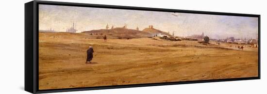 View of Desert with Dunes-Stefano Ussi-Framed Stretched Canvas