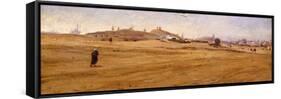 View of Desert with Dunes-Stefano Ussi-Framed Stretched Canvas