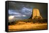 View of Devil's Tower, a Basalt Outcrop-Tony Craddock-Framed Stretched Canvas