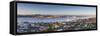 View of Devonport and Auckland Skyline at Dawn, Auckland, North Island, New Zealand-Ian Trower-Framed Stretched Canvas