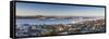 View of Devonport and Auckland Skyline at Dawn, Auckland, North Island, New Zealand-Ian Trower-Framed Stretched Canvas