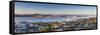 View of Devonport and Auckland Skyline at Dawn, Auckland, North Island, New Zealand-Ian Trower-Framed Stretched Canvas