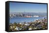 View of Devonport and Auckland Skyline, Auckland, North Island, New Zealand, Pacific-Ian-Framed Stretched Canvas