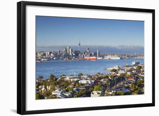 View of Devonport and Auckland Skyline, Auckland, North Island, New Zealand, Pacific-Ian-Framed Photographic Print