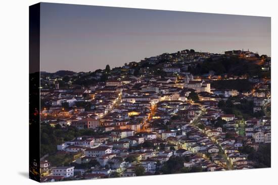 View of Diamantina. UNESCO World Heritage Site, at Sunset, Minas Gerais, Brazil, South America-Ian Trower-Stretched Canvas