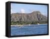 View of Diamond Head Crater, Oahu, Hawaii, Hawaiian Islands, USA-Alison Wright-Framed Stretched Canvas