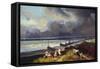 View of Dieppe-Louis Eugene Gabriel Isabey-Framed Stretched Canvas