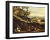View of Dijon from Daix, France Grape Pressing, Detail-Jean-Baptiste Lallemand-Framed Giclee Print