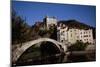 View of Dolceacqua with Romanesque Bridge-null-Mounted Giclee Print