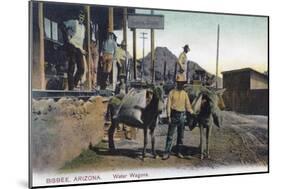 View of Donkeys Carrying Water - Bisbee, AZ-Lantern Press-Mounted Art Print