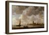 View of Dordrecht Downstream from the Grote Kerk, 1647 (Oil on Panel)-Jan Van Goyen-Framed Giclee Print