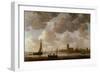 View of Dordrecht Downstream from the Grote Kerk, 1647 (Oil on Panel)-Jan Van Goyen-Framed Giclee Print